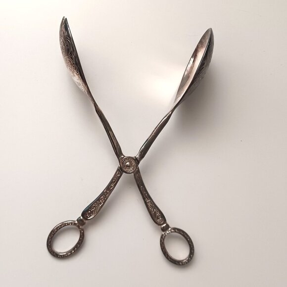 Three Vintage Silver Plated over Zinc Alloy Serving Tongs in Original Box - Picture 12 of 15